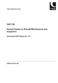 CAP 718 Human Factors in Aircraft Maintenance and Inspection