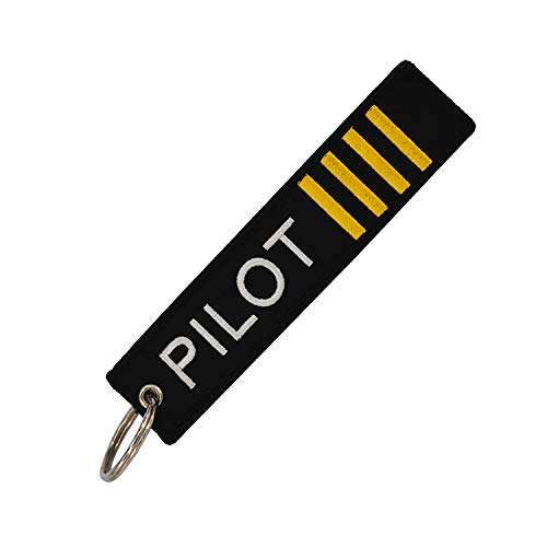 Flight Pilot Keychain Embroidery Keychain 4 Bar