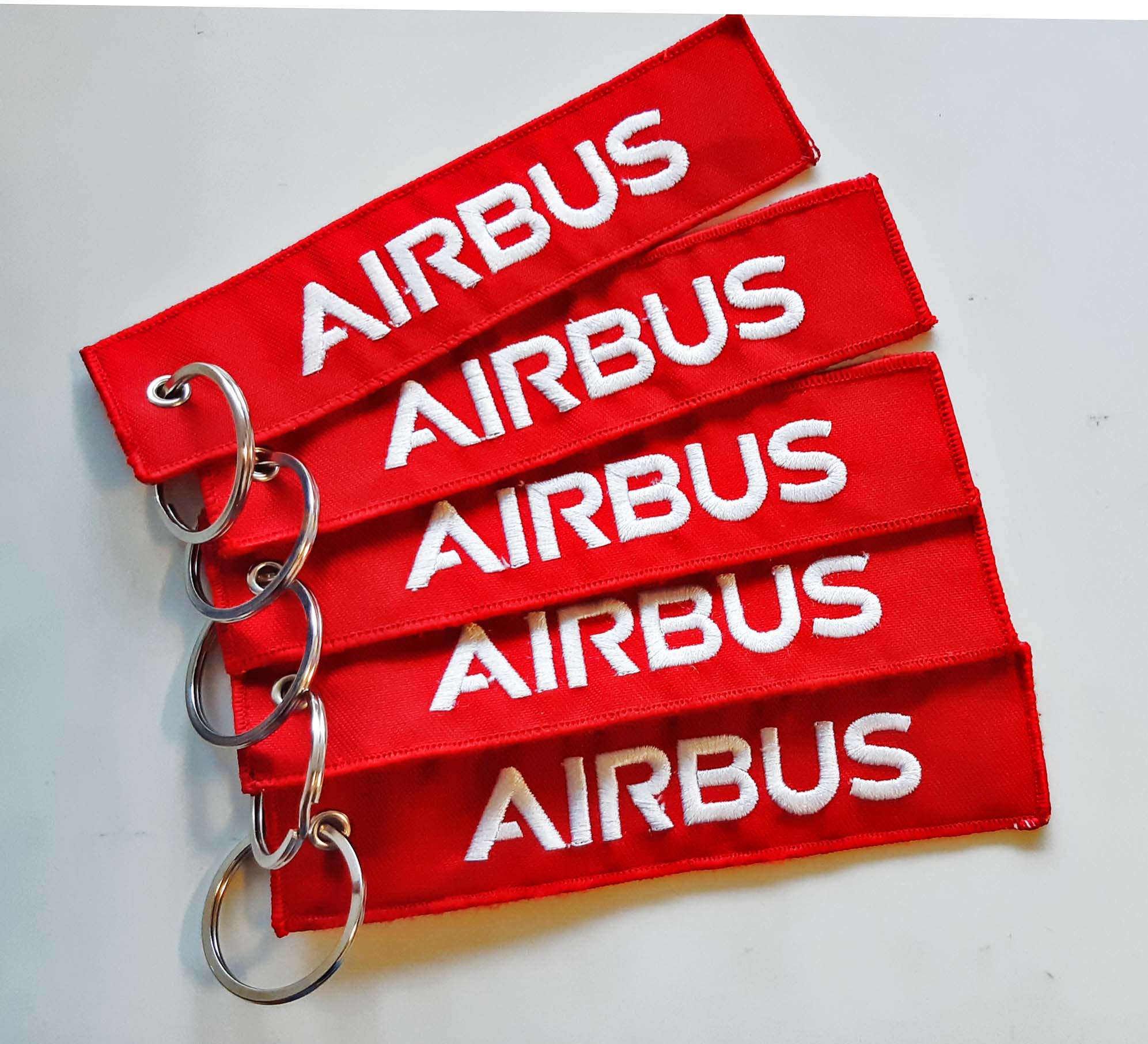 5x Airbus Remove Before Flight Keychain