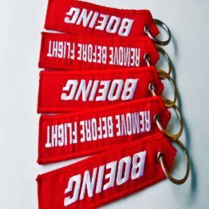 Boeing Remove Before Flight red keychain set aviation safety tag 5 pack