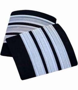 Triple Bar Silver Pilot Epaulettes (Black Base)