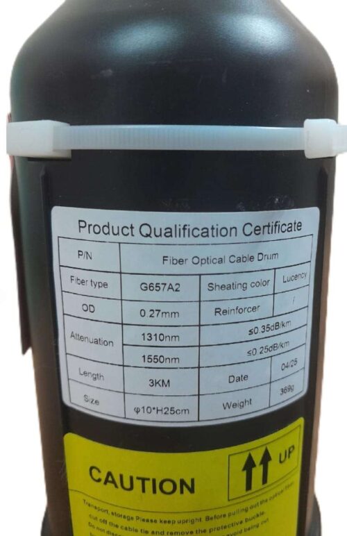 Fiber Optical Cable Spool G657A2 3KM for Drone Telemetry and FPV Stations