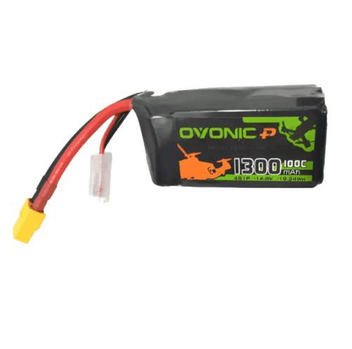 2OVONIC 1300mAh 100C 4S1P 14.8V Lipo Battery with XT60 Connector for RC FPV Racing Drone Quadcopter