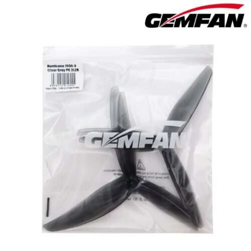 Gemfan 7050 Hurricane PC 3 Blade – Clear Gray (2 Pairs) 1