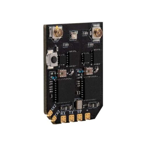XR4 Gemini Xrossband Dual-Band ELRS Receiver with diversity antennas.