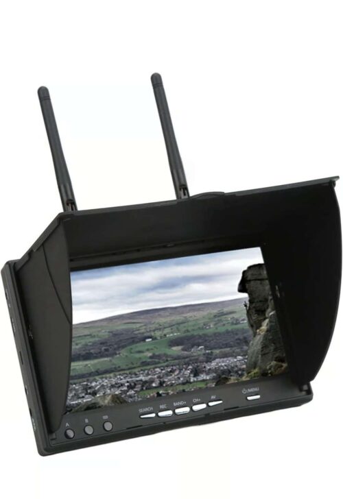 FPV receiver monitor with 5.8GHz 40 channels and 7 inch LCD screen for drone video transmission