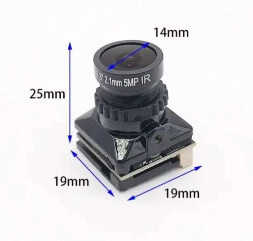 JINJIEAN MINI B19 FPV camera in black 1500TVL resolution for racing drones.