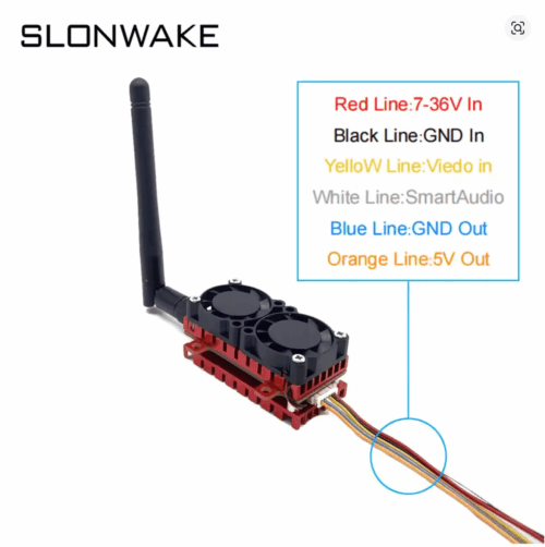 SLONWAKE 5.8G 5W 48CH analog image transmitter full kit
