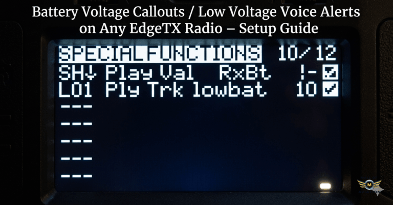 Battery Voltage Callouts & Low Voltage Voice Alerts on EdgeTX