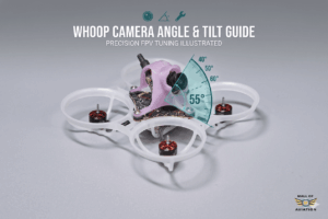 Best tiny whoop settings camera angle guide showing optimal tilt for indoor FPV flying