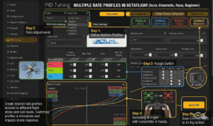 betaflight rate profile setup to switch rates during flight using a switch