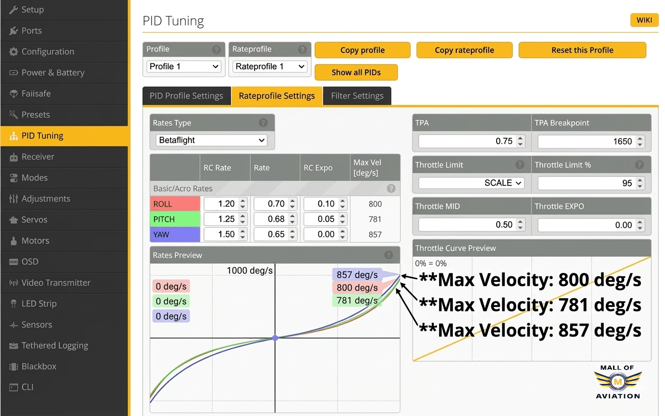 fpv drone rates and expo explained in betaflight for better control and smooth flying