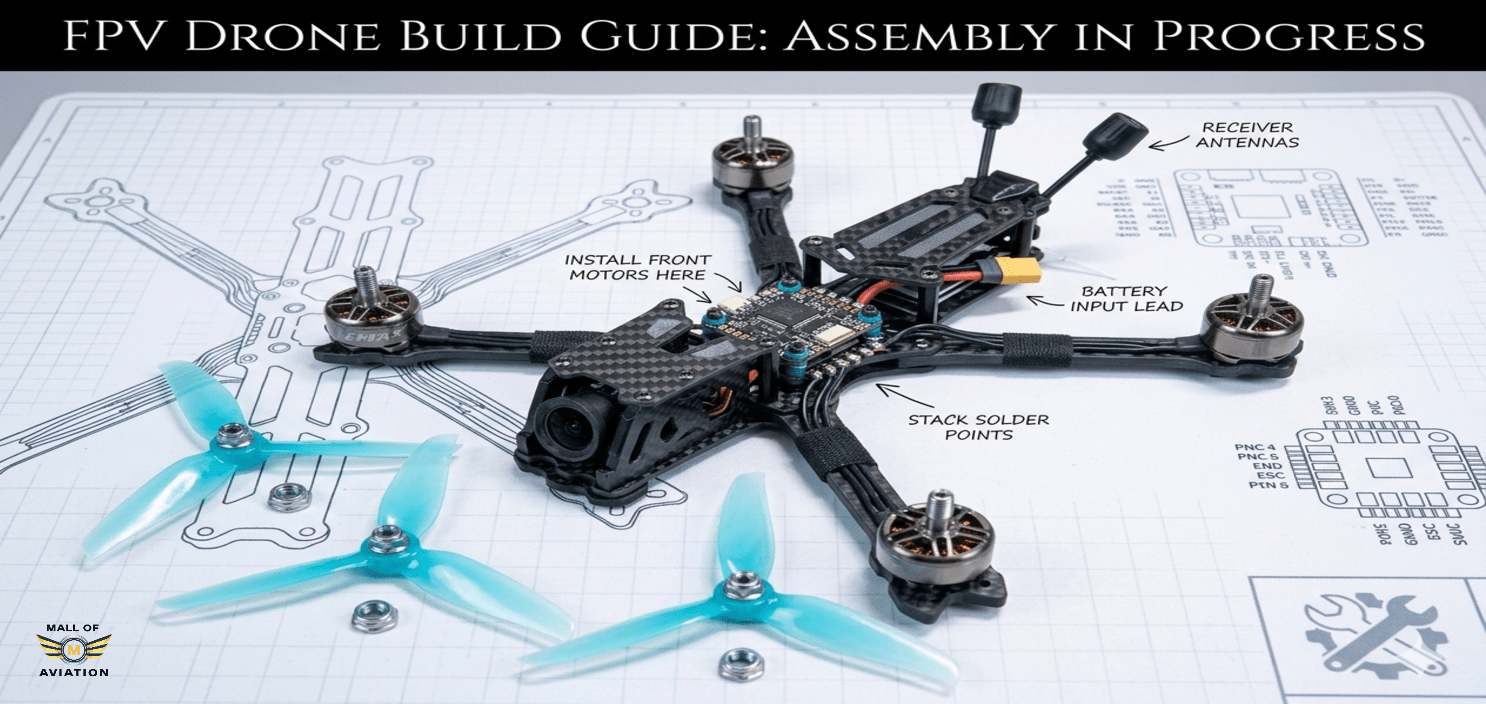 how to build an FPV drone step by step with frame motors ESC and flight controller setup