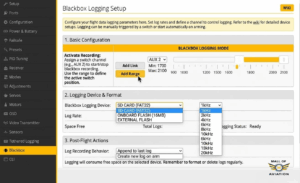 how to use blackbox in betaflight recording logs on flight controller