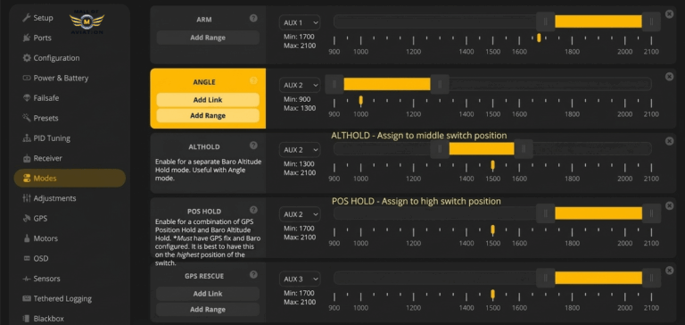 How to Setup Position Hold and Altitude Hold in Betaflight
