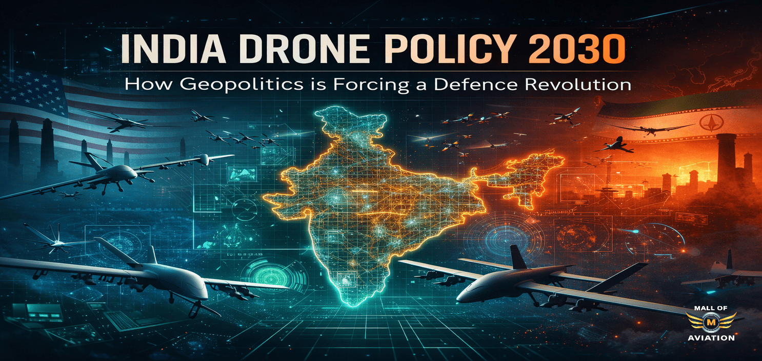 India drone policy 2030 and US Iran war impact showing military drones, modern warfare technology, and global geopolitics shaping defence revolution