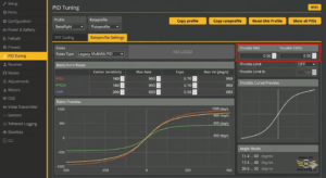 Older Betaflight version without Hover Point setting showing Throttle Mid and Throttle Expo configuration for how to setup throttle mid throttle expo in betaflight