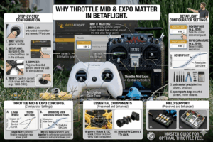 Betaflight throttle mid expo explained - visual diagram showing throttle curve before and after tuning